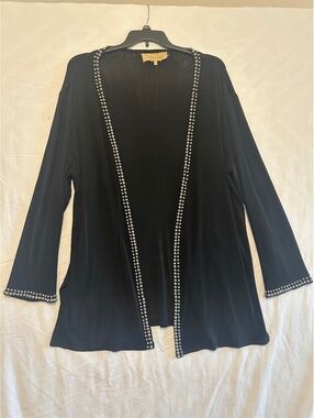 Ranch Wear black studded open cardigan Double D D